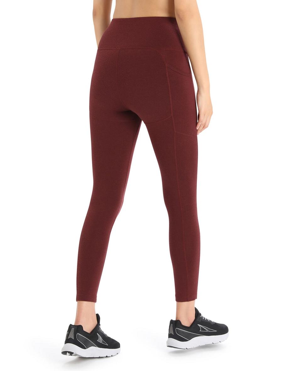 Espresso Icebreaker Merino Fastray High Rise Women's Running Tights | AU 1509GSOL